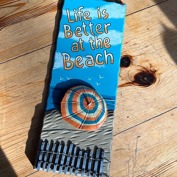 Ohio Wholesale, Inc. Other - Distressed “Life is Better at the Beach” 3D Wall Art with Metal Hanger